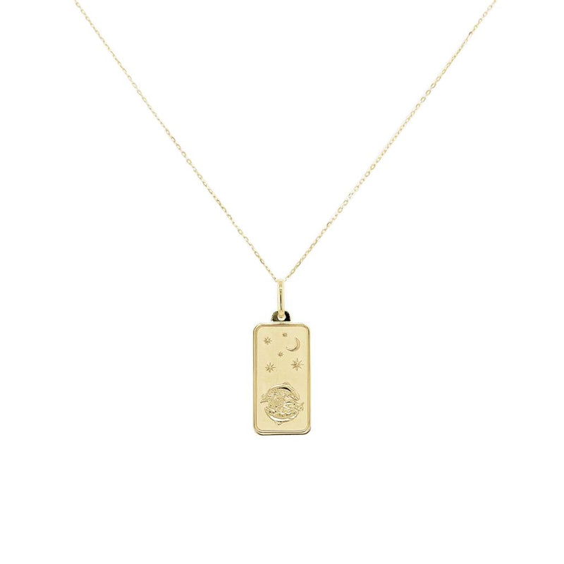 Davis Classics 14k Yellow Gold Pisces Zodiac Pendant Necklace