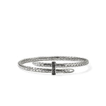 John Hardy Sterling Silver Black Sapphire Spear Flex Cuff Bracelet