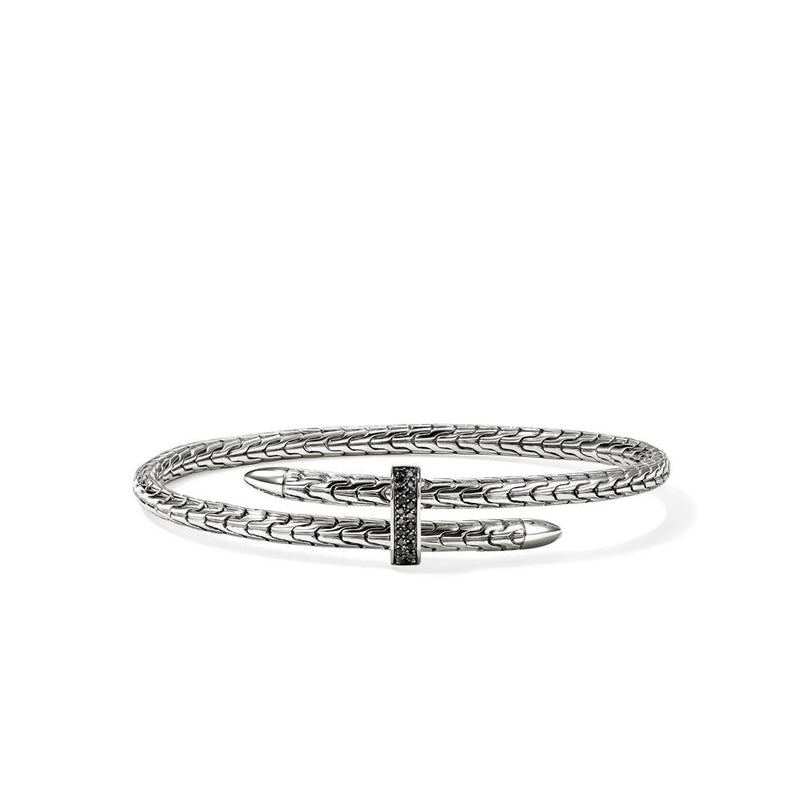 John Hardy Sterling Silver Black Sapphire Spear Flex Cuff Bracelet