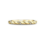Sylvie Women's 14k Yellow Gold Rope Design Diamond Band with Milgrain Detail