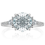 Davis Classics Three Stone Diamond Engagement Ring Setting in 14k White Gold