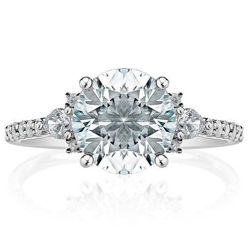 Davis Classics Three Stone Diamond Engagement Ring Setting in 14k White Gold