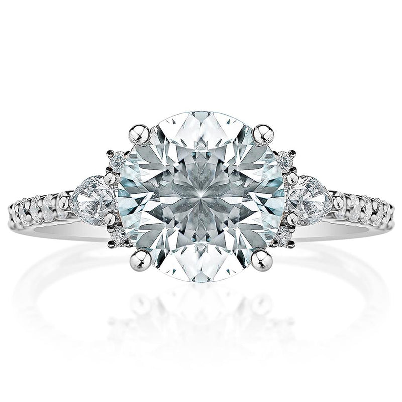 Davis Classics Three Stone Diamond Engagement Ring Setting in 14k White Gold