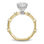 Noam Carver Sidestone Diamond Engagement Ring Setting in 14k White & Yellow Gold