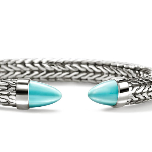 John Hardy Sterling Silver Turquoise Spear 50 Flex Cuff Bracelet