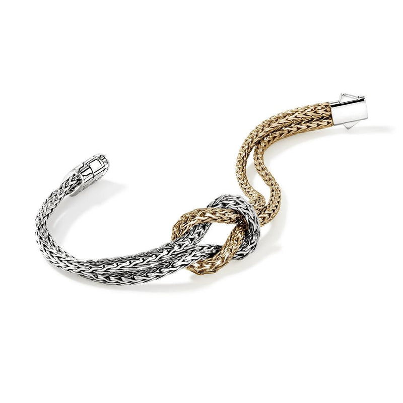 John Hardy 14k Yellow Gold and Sterling Silver Love Knot Bracelet