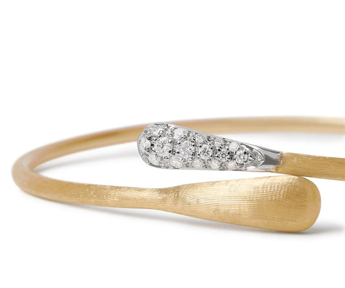 Marco Bicego 18k Yellow and White Gold Lucia Diamond Bypass Cuff Bracelet