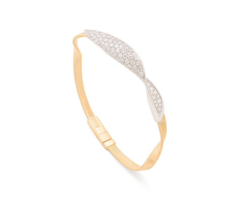 Marco Bicego 18k Yellow and White Gold Marrakech Collection Diamond Station Bracelet