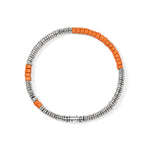 John Hardy Sterling Silver Heishi Orange Enamel Bead Bracelet