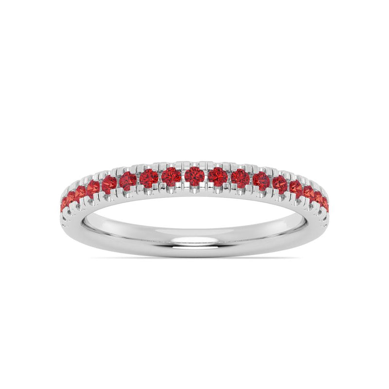 Davis Classics 14k White Gold Ruby Stackable Band