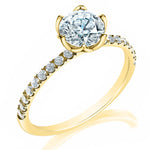 Davis Classics Sidestone Diamond Engagement Ring Setting in 14k Yellow Gold