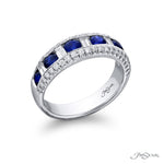 JB Star Women’s Platinum Sapphire and Diamond Multi-Row Fashion Band