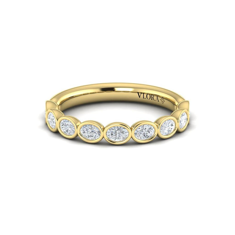 Vlora Women's 14k Yellow Gold Stackable Oval Diamond Band