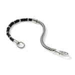 John Hardy Sterling Silver and Black Onyx Heishi Chain Bracelet