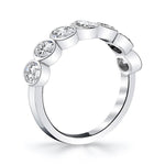 Davis Classics Women's 18k White Gold Seven-Stone Oval-Cut Diamond Band