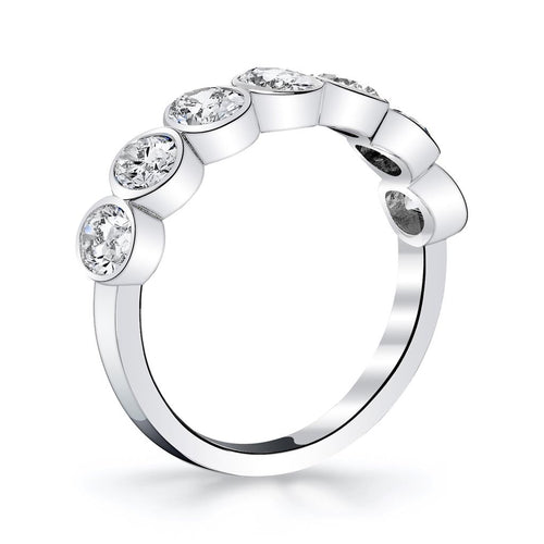 Davis Classics Women's 18k White Gold Seven-Stone Oval-Cut Diamond Band
