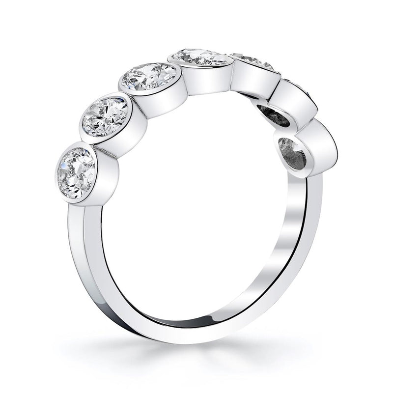 Davis Classics Women's 18k White Gold Seven-Stone Oval-Cut Diamond Band