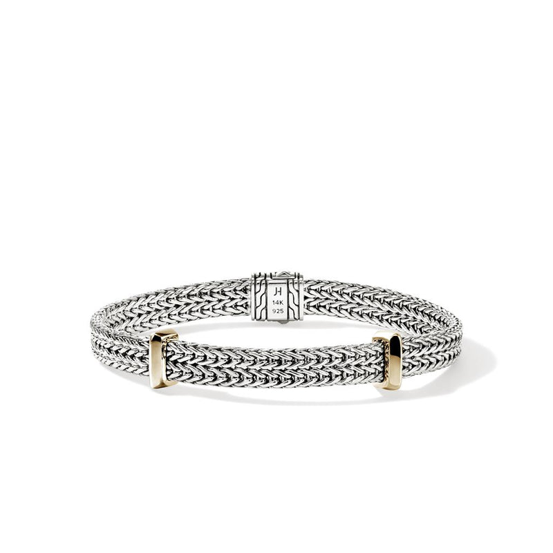 John Hardy Sterling Silver and 14k Yellow Gold Icon Flat Chain Bracelet