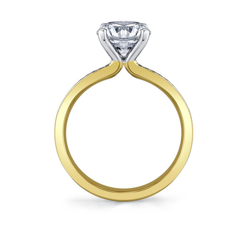 Sylvie 14k Yellow  and White Gold Diamond Engagement Ring Setting