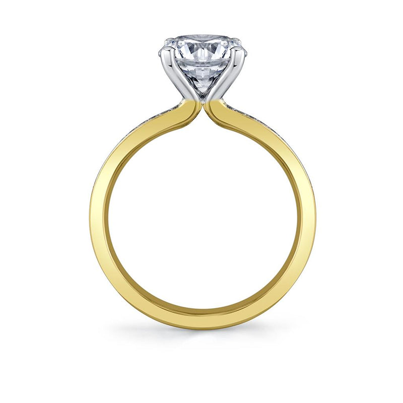 Sylvie 14k Yellow  and White Gold Diamond Engagement Ring Setting