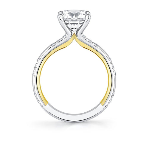 Sylvie 14k White and Yellow Gold Engagement Ring Setting