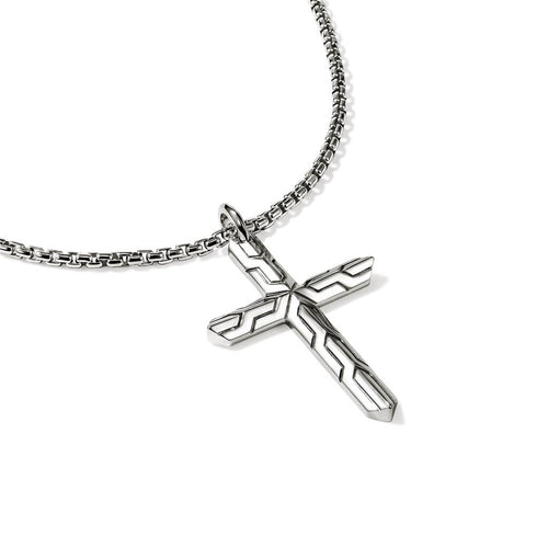 John Hardy Sterling Silver Icon Cross Pendant Necklace