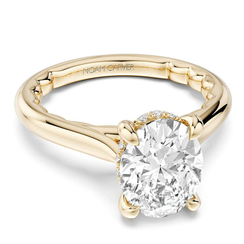 Noam Carver 14k Yellow Gold Luna Collection Cathedral Engagement Ring Setting