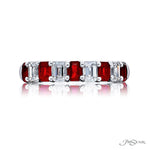 JB Star Women’s Platinum Ruby and Diamond Band