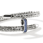John Hardy Sterling Silver Spear Flex Cuff Sapphire Bracelet