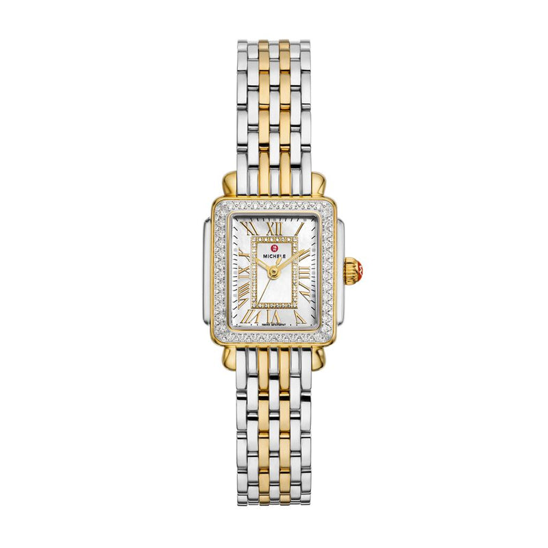 Michele Deco Madison Mini Diamond Two-Tone 18K Gold-Plated Watch