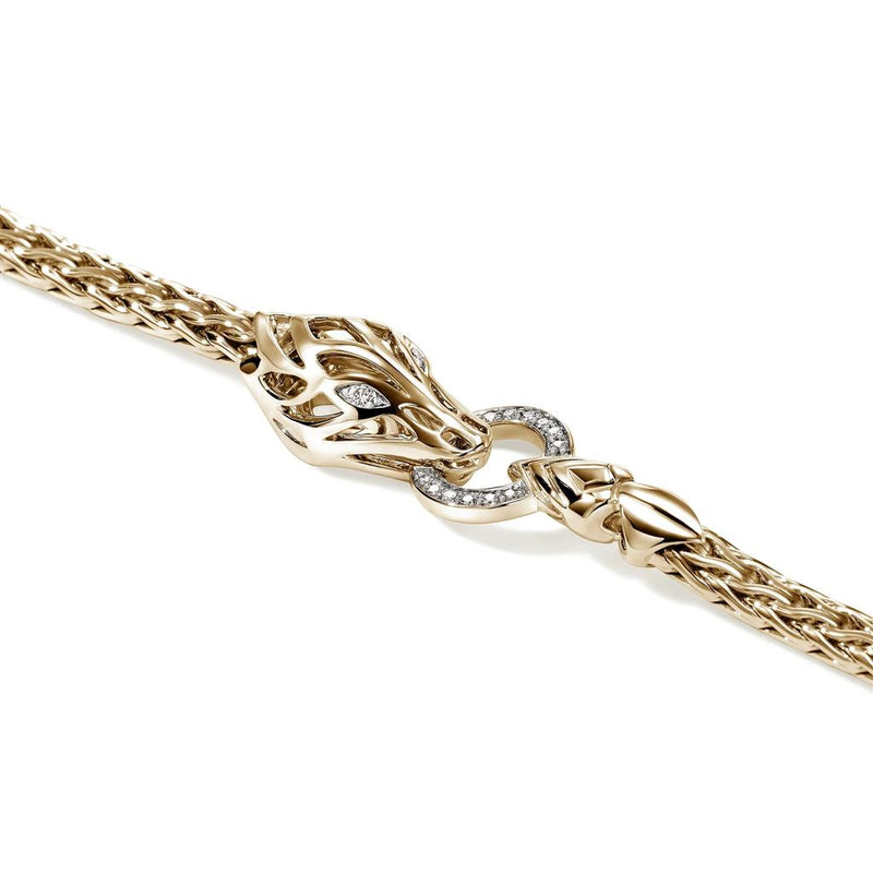 John Hardy 14k Yellow Gold Naga Diamond Bracelet