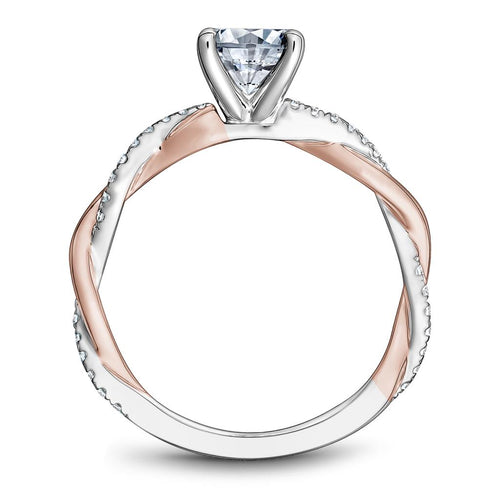 Noam Carver 14k White and Rose Gold Twist Design Engagement Ring Setting