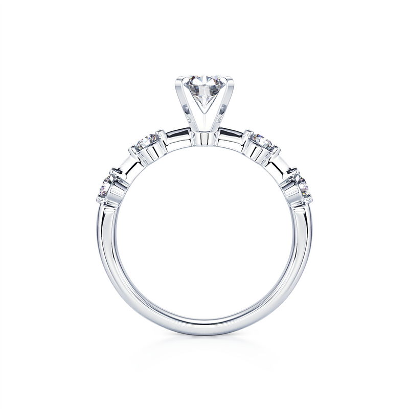 Davis Classics 14k White Gold Station Style Semi-Mount