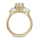 Noam Carver 14k Yellow Gold Atelier Collection Cathedral Three-Stone Engagement Ring Setting