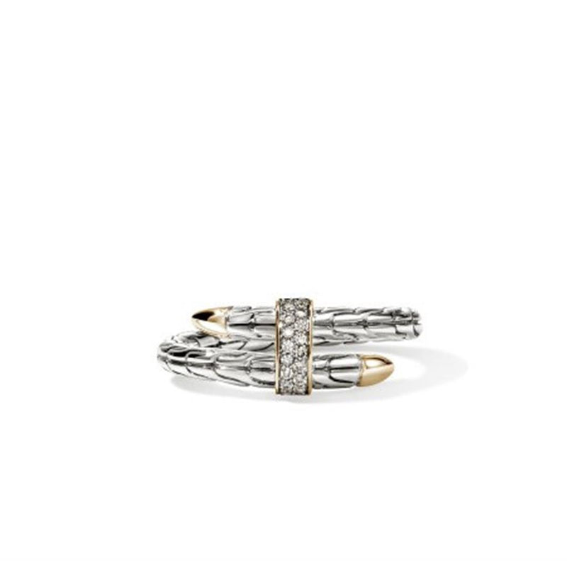 John Hardy Spear Collection Bypass Diamond Fashion Ring in Sterling Silver & 14k Yellow Gold
