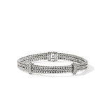 John Hardy Sterling Silver Icon Flat Chain Diamond Bracelet