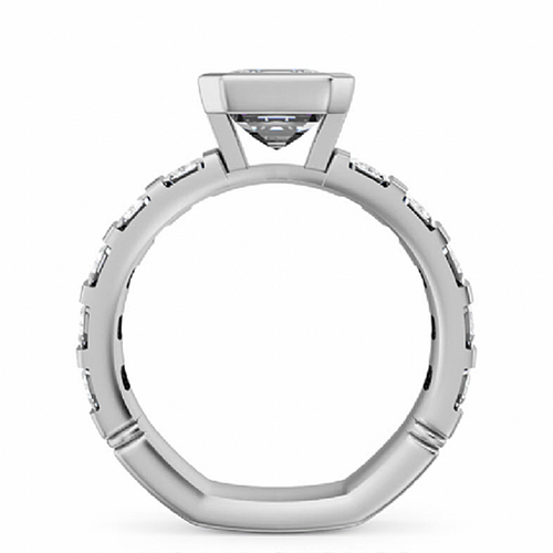 Noam Carver Bezel Set Diamond Engagement Ring Setting in 14k White Gold