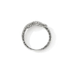 John Hardy Sterling Silver Love Knot Double Row Diamond Ring