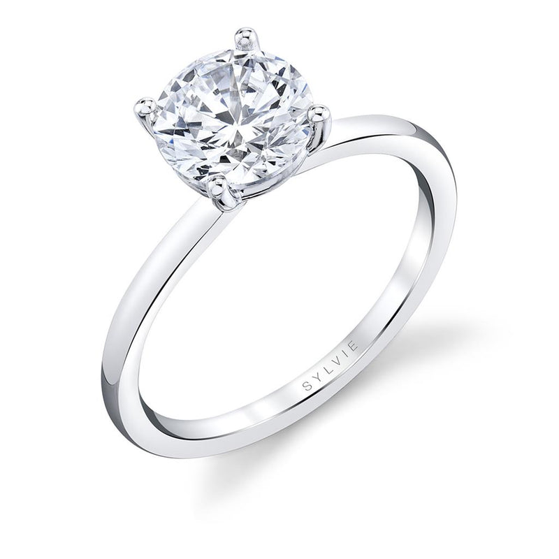Sylvie 14k White Gold Solitaire Engagement Ring Setting