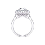 Davis Classics 14k White Gold Shadow Halo Design Semi-Mount