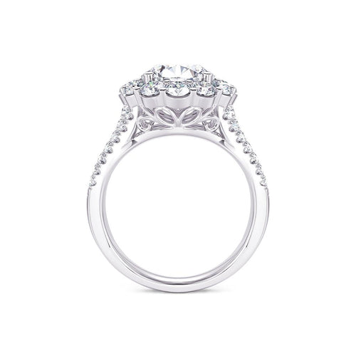 Davis Classics 14k White Gold Shadow Halo Design Semi-Mount