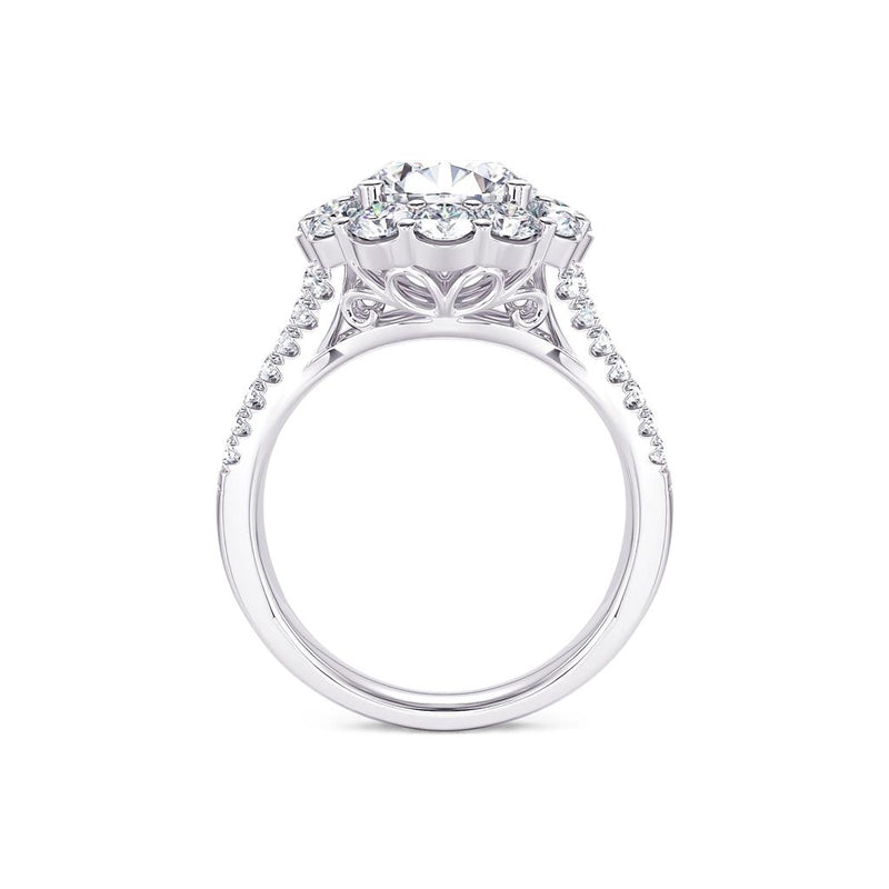 Davis Classics 14k White Gold Shadow Halo Design Semi-Mount