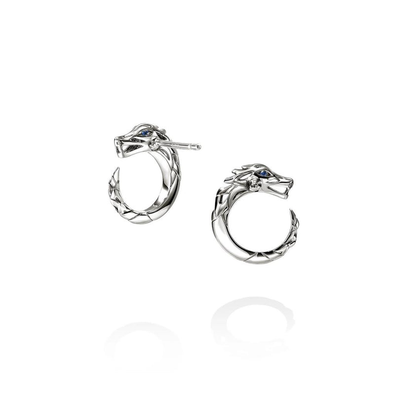 John Hardy Sterling Silver Naga Sapphire Stud Earrings