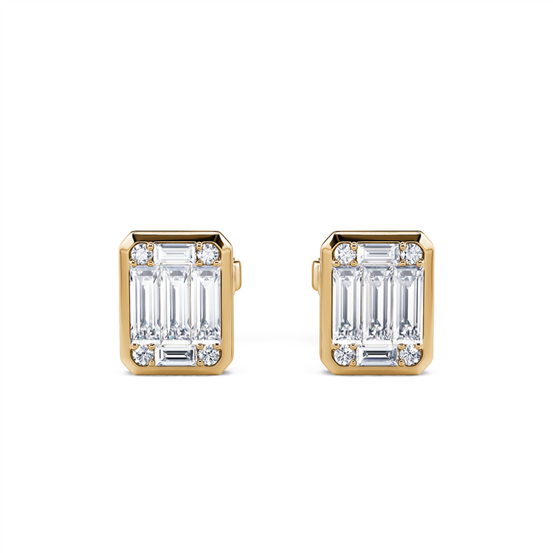 Davis Classics 14k Yellow Gold Diamond Stud Earrings