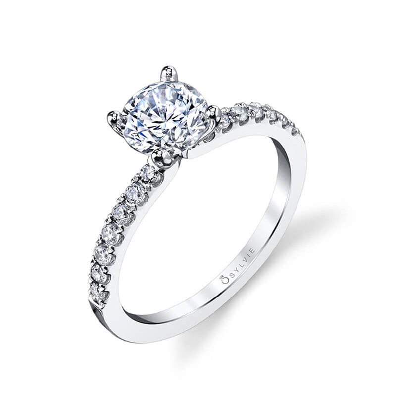 Sylvie 14k White Gold Engagement Ring Setting