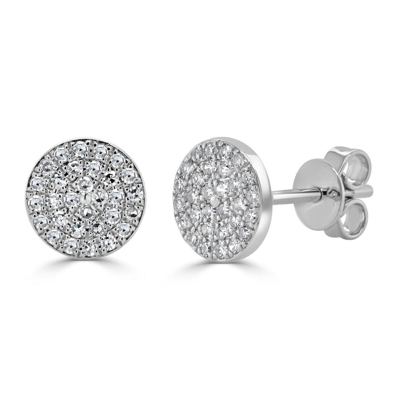 Davis Classics 14k White Gold Diamond Disc Stud Earrings