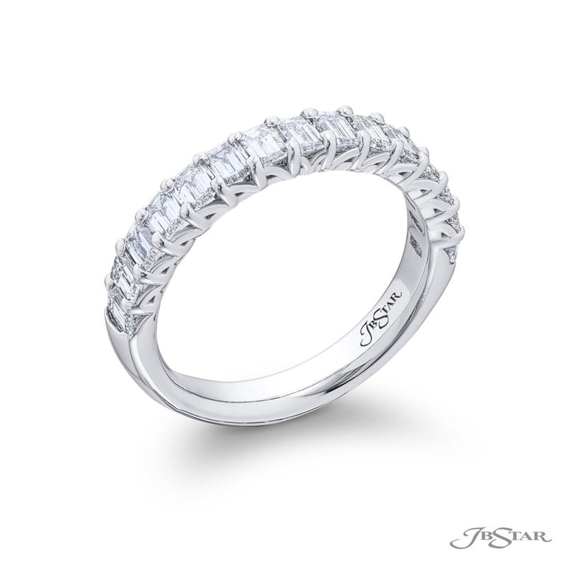 JB Star Women’s Platinum Emerald Cut Diamond Band