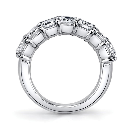 Davis Classics Women's Platinum Five-Stone Radiant Cut Diamond Band