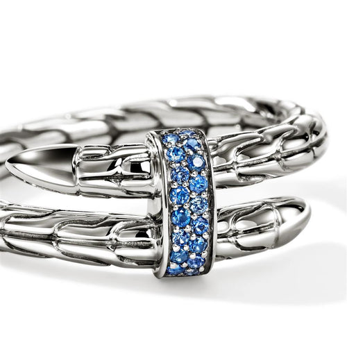 John Hardy Sterling Silver Blue Sapphire Spear Ring