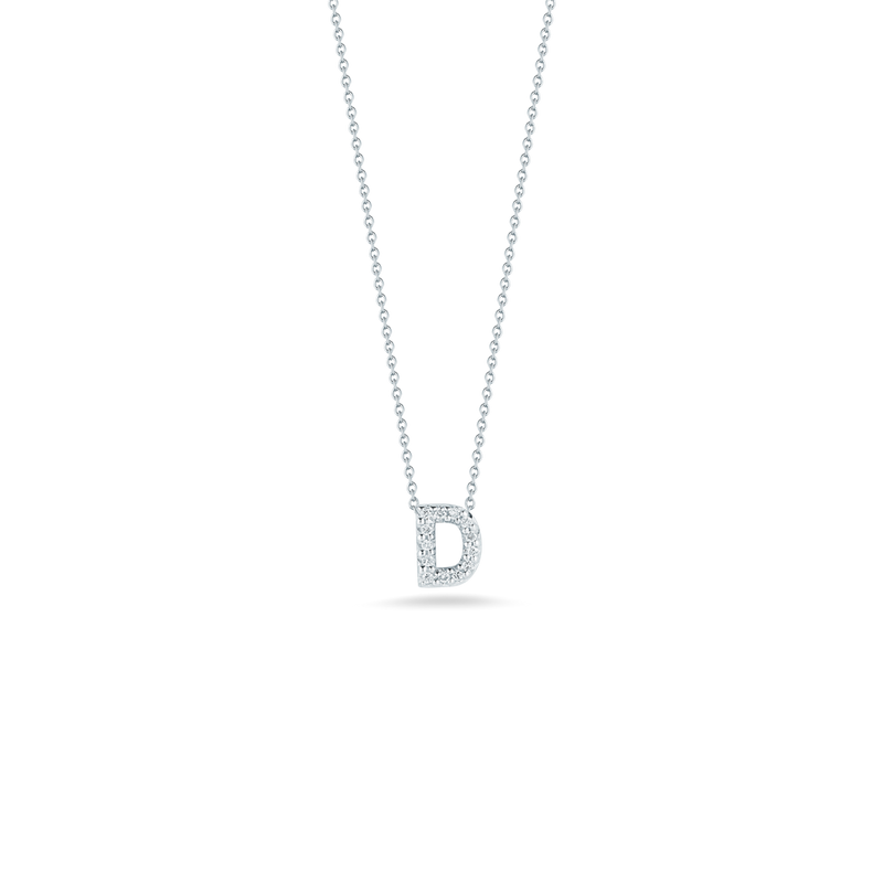 Roberto Coin 18k White Gold Tiny Treasures Collection Love Letter 'D' Initial Diamond Pendant